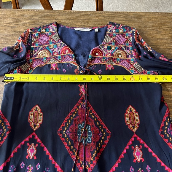 Soft surroundings embroidered tasseled tunic, women’s small, bohemian - Picture 7 of 8